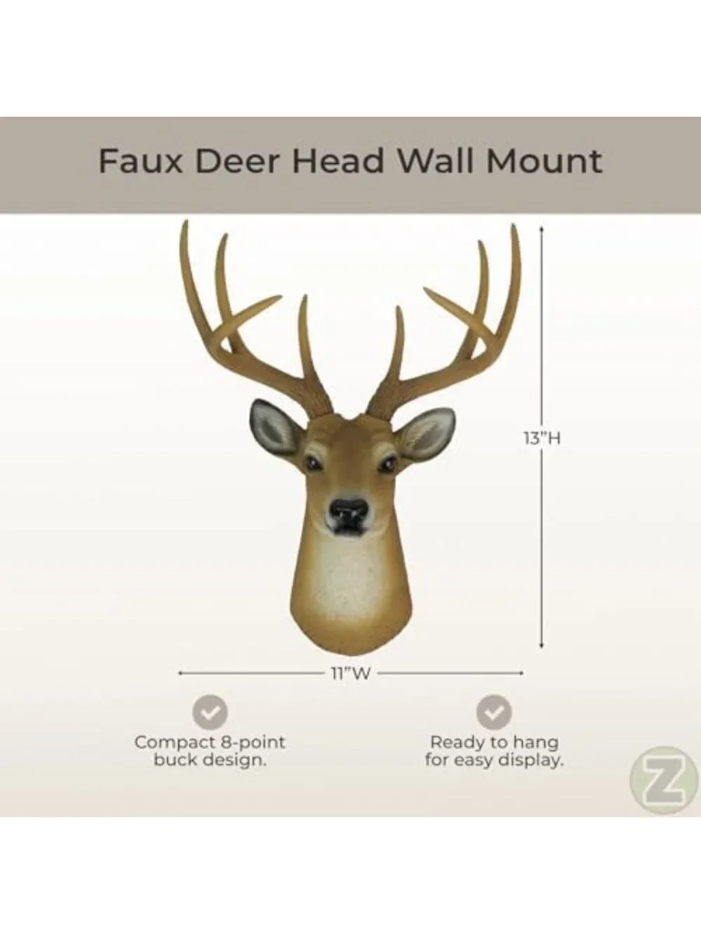Faux Taxidermy Deer Head Wall Decor - Rustic Antler Sculpture for Cabin & Dining